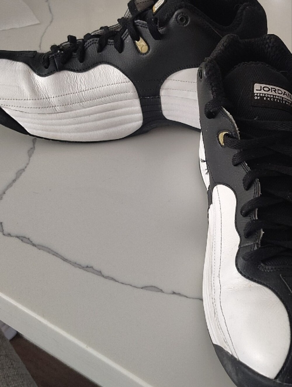 Jordan Black and White High-Top Sneakers
